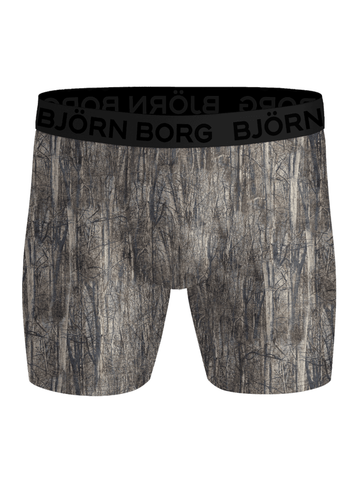 Sports Microfiber Boxers 5-pack training boxershorts met een groene en zwarte bosprint en een zwarte logoband. - Image 5