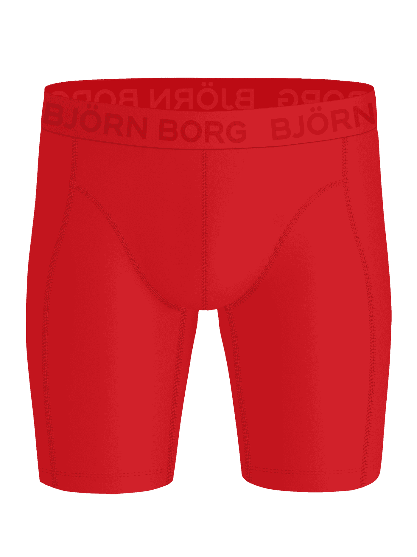 Sports Lightweight Long Leg Boxers 2-pack in red, featuring long-leg boxer briefs with a dark red logo for training. - Image 4