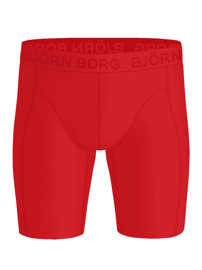 Sports Lightweight Long Leg Boxers 2-pack in red, featuring long-leg boxer briefs with a dark red logo for training. - Image 5