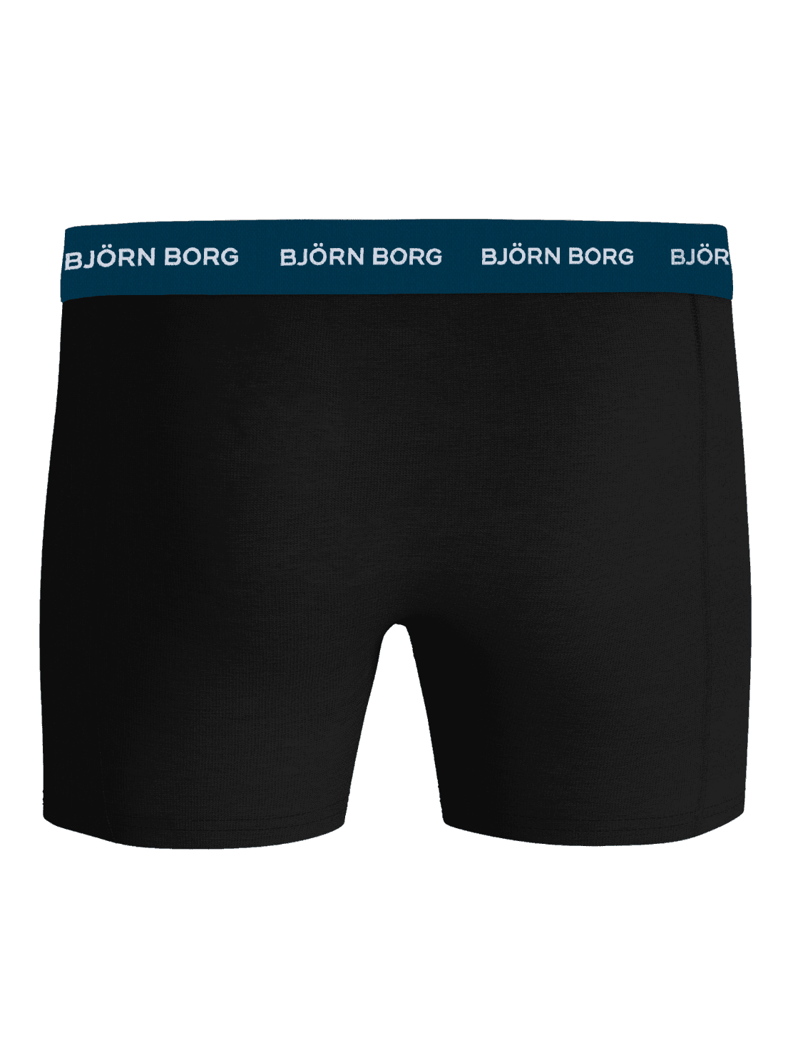 Cotton Stretch Boxers 3-pack in Black, showing the back of cotton stretch boxer briefs with a blue waistband and white logo. - Image 3