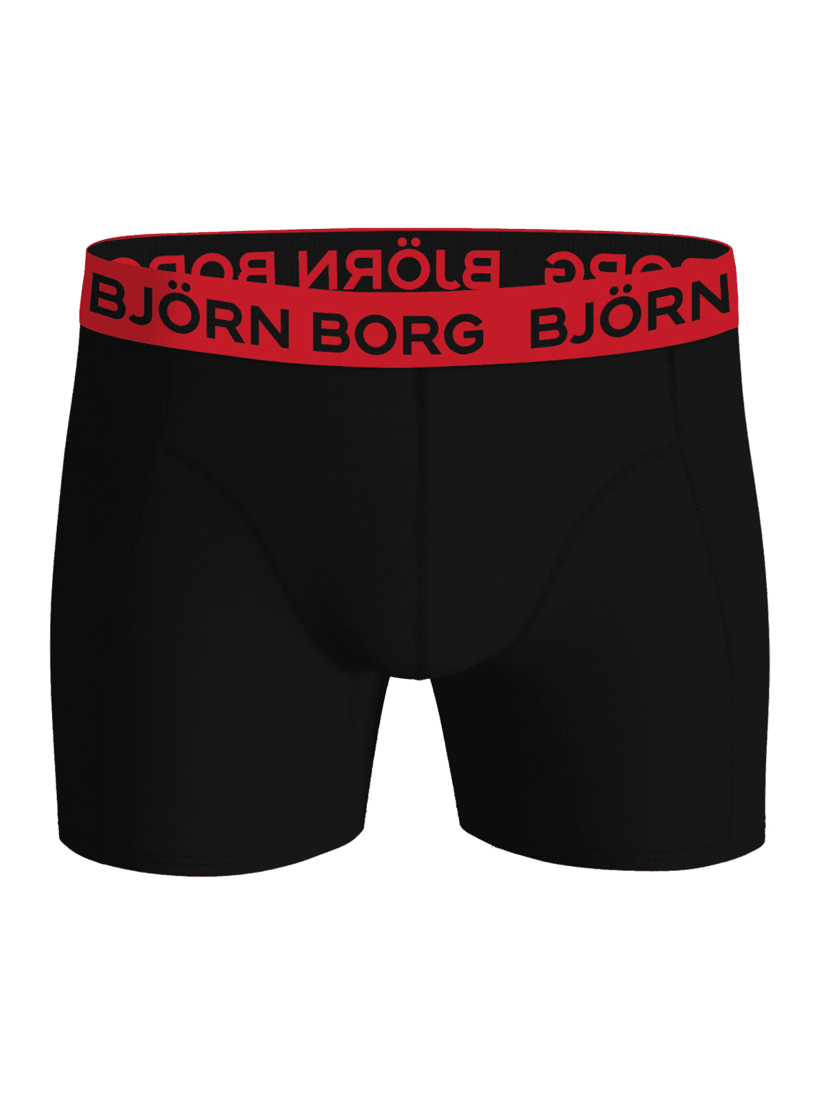 Cotton Stretch Boxers 3-pack featuring black boxer briefs with a red waistband and a black logo for everyday comfort. - Image 2