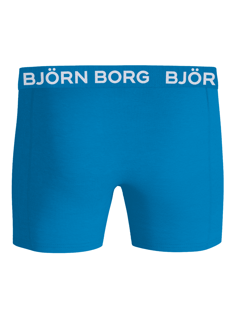 Cotton Stretch Boxers 3-pack boxer briefs in blue with a white logo on the waistband and soft cotton stretch fabric. - Image 3