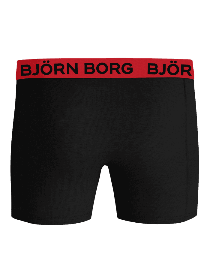 Cotton Stretch Boxers 3-pack featuring black boxer briefs with a red logo waistband in a soft cotton stretch. - Image 3