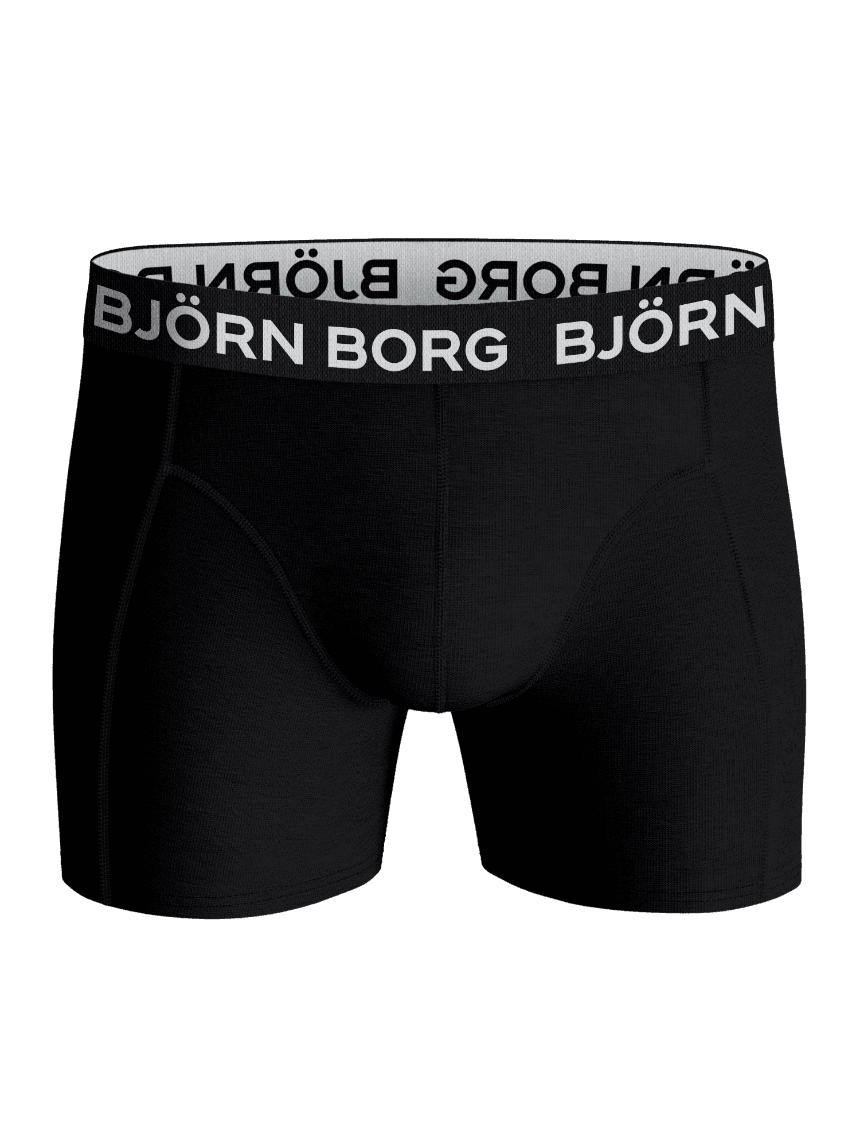 Cotton Stretch Boxers 3-pack in black featuring soft cotton stretch boxer briefs with a white logo on the waistband. - Image 5
