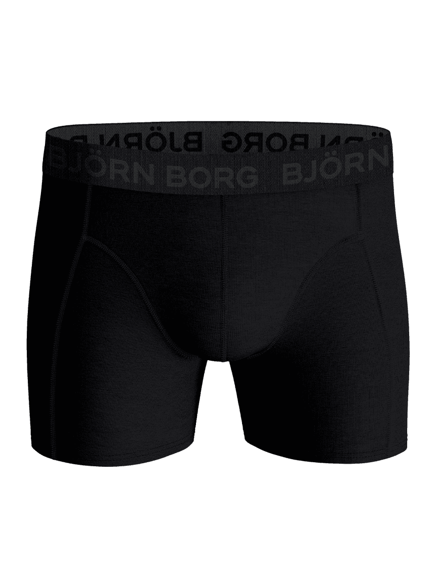 Cotton Stretch Boxers 5-pack in black featuring comfortable boxer briefs with a BOLD logo waistband. - Image 2