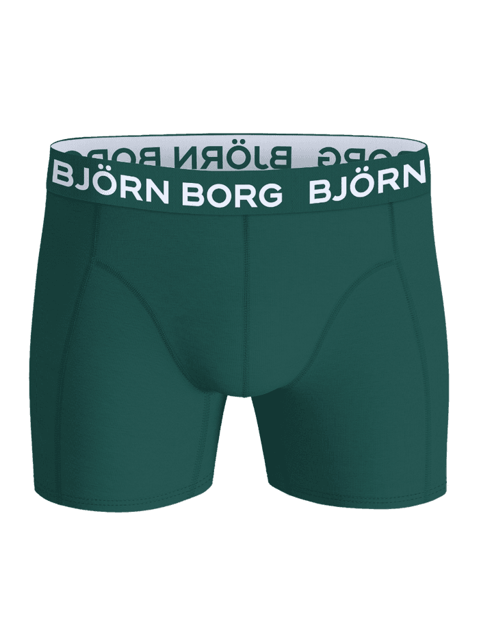 Cotton Stretch Boxers 5-pack boxer briefs in green, featuring a soft cotton stretch and a white BOLD logo waistband. - Image 4