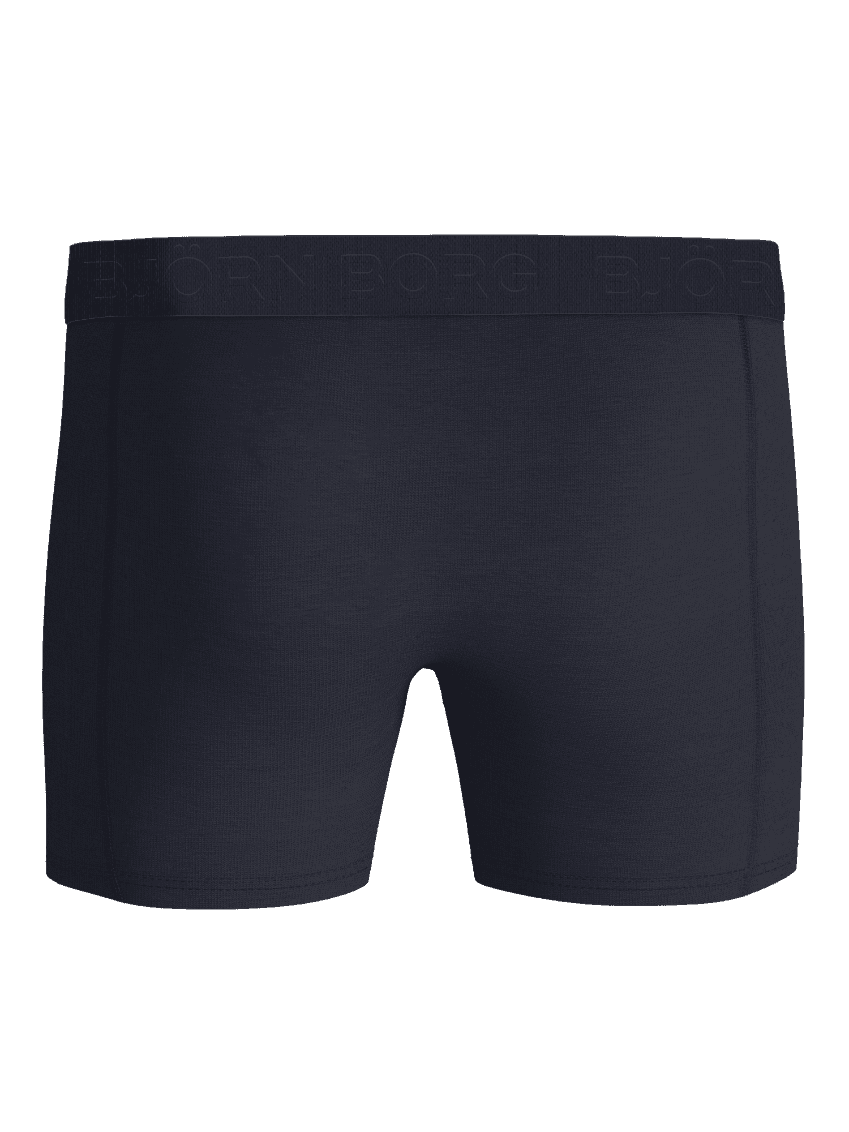 Back view of Cotton Stretch Boxers 7-pack in Navy, featuring soft cotton stretch boxer briefs with a tonal logo waistband. - Image 3