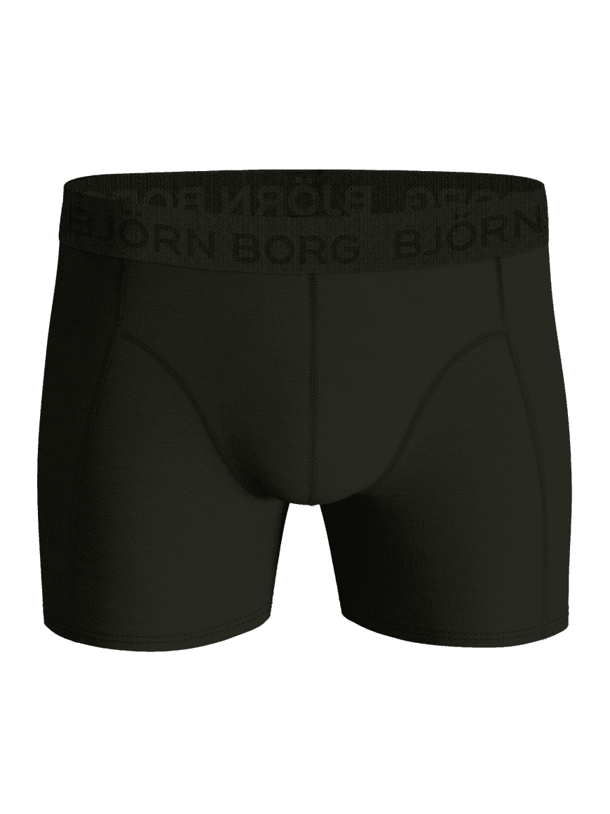 Cotton Stretch Boxers 7-pack in green featuring soft cotton boxer briefs with a black logo on the elastic waistband. - Image 4