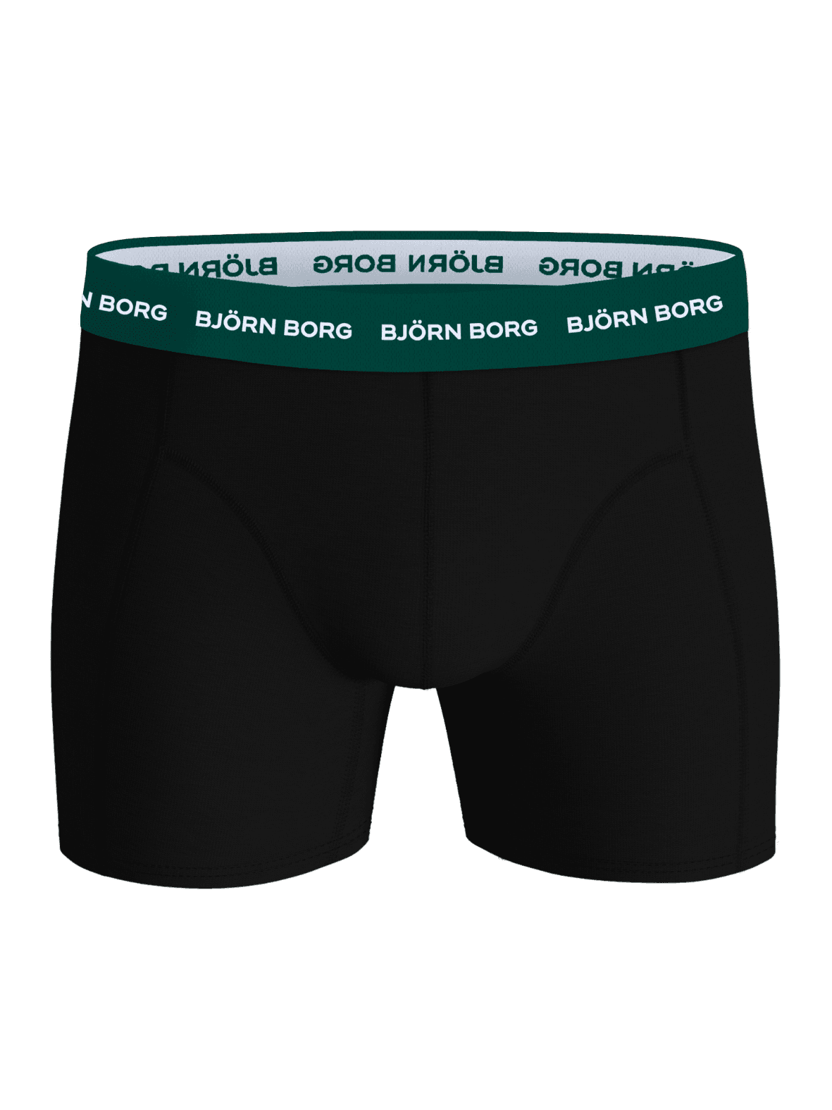 Cotton Stretch Boxers 7-pack features black boxer briefs with a green Björn Borg logo waistband for everyday comfort. - Image 8