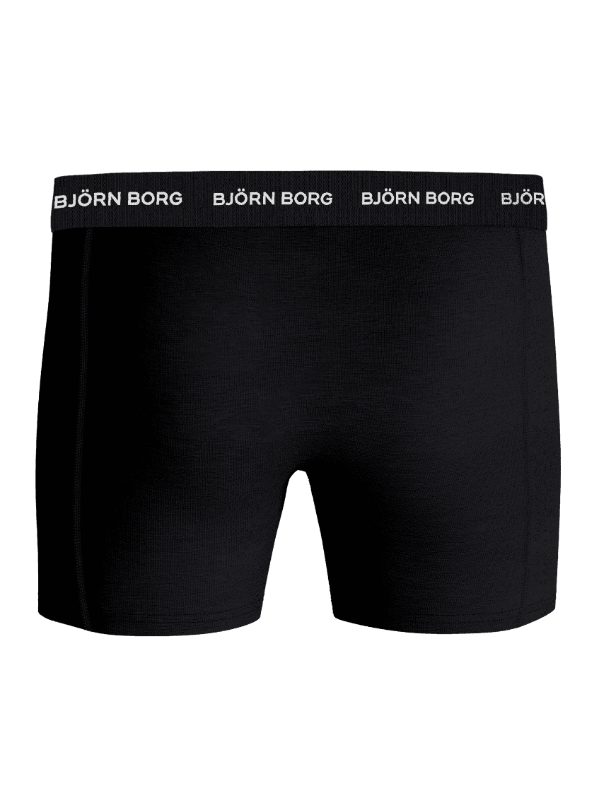 Cotton Stretch Boxers 7-pack in Black, these boxer briefs feature soft cotton stretch and a white logo waistband. - Image 3