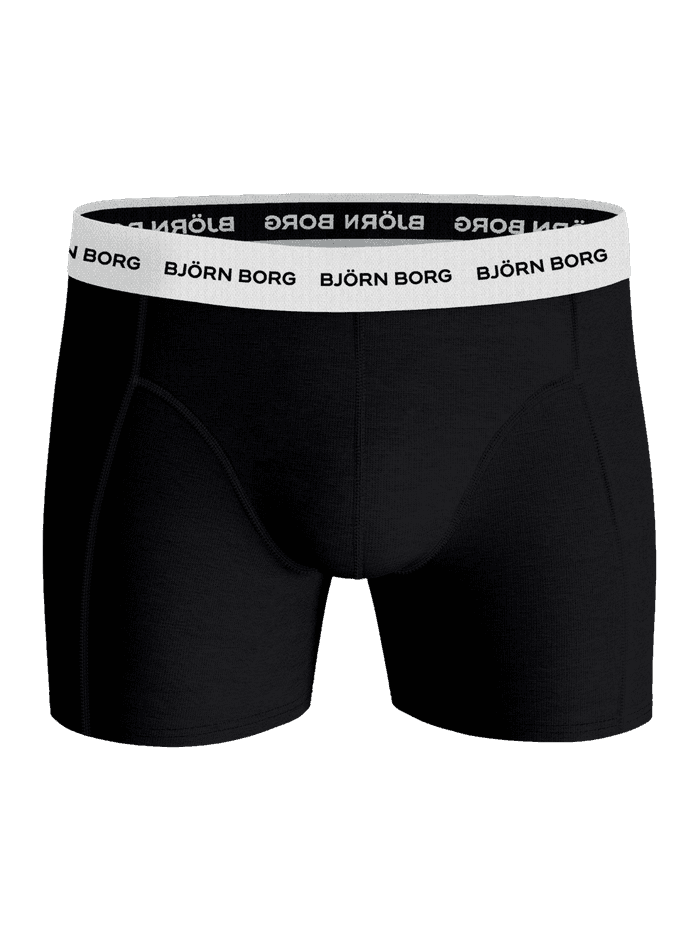 Cotton Stretch Boxers 7-pack in black featuring a white signature waistband and black logo for everyday comfort. - Image 5