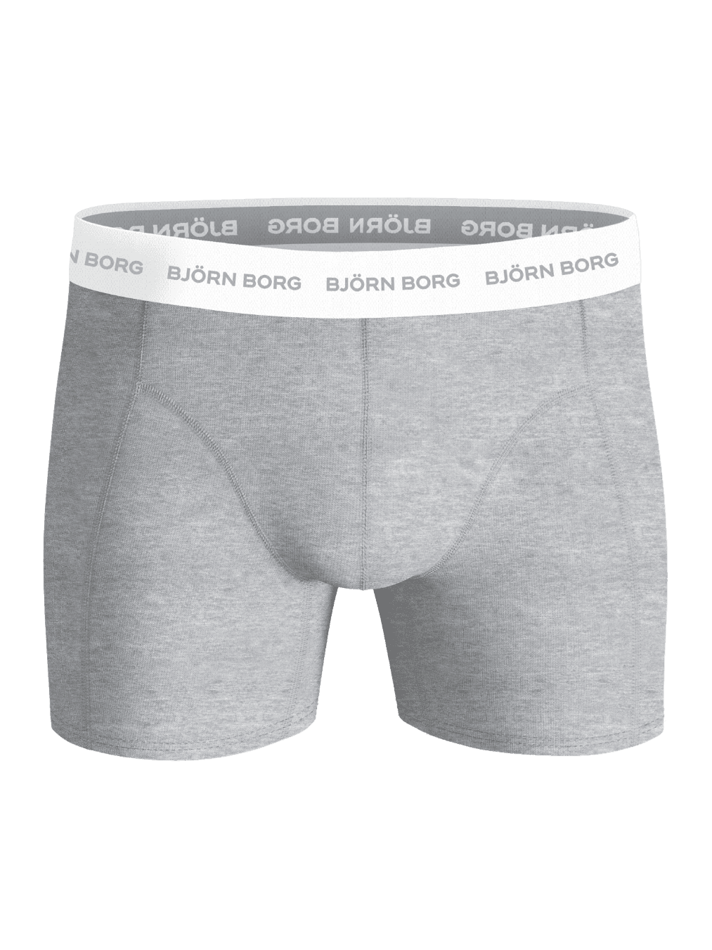 Cotton Stretch Boxers 7-pack grey boxer briefs with a white signature waistband and grey Björn Borg logo. - Image 4