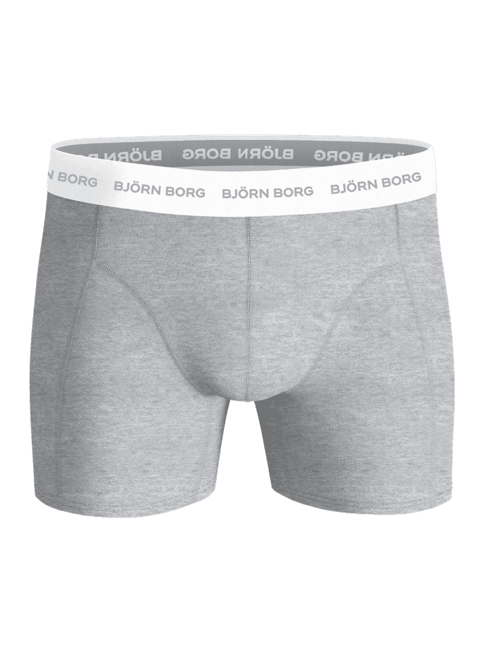 Cotton Stretch Boxers 7-pack grey boxer briefs with a white signature waistband and grey Björn Borg logo. - Image 4
