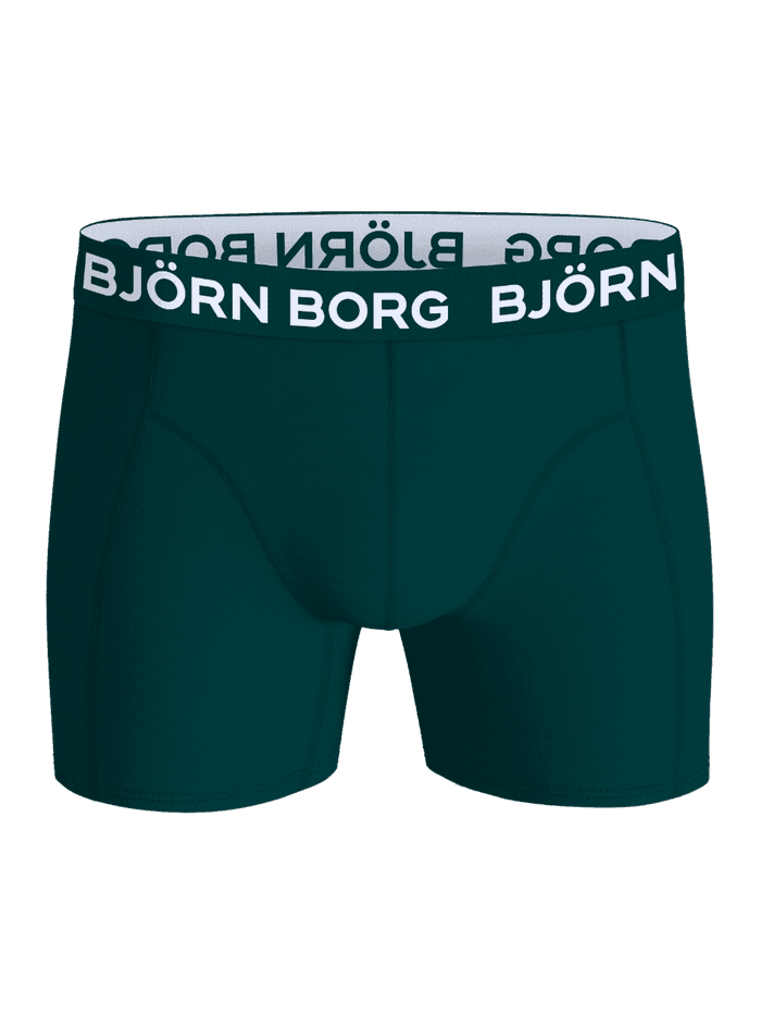 Cotton Stretch Boxers 3-pack voor kids in groen katoen met een witte Björn Borg-logotailleband. - Image 2