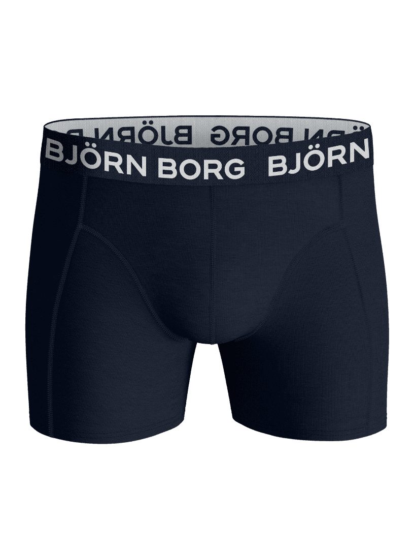 Cotton Stretch Boxers 7-pack kids' boxer briefs in navy blue featuring a white logo on the elastic waistband. - Image 7
