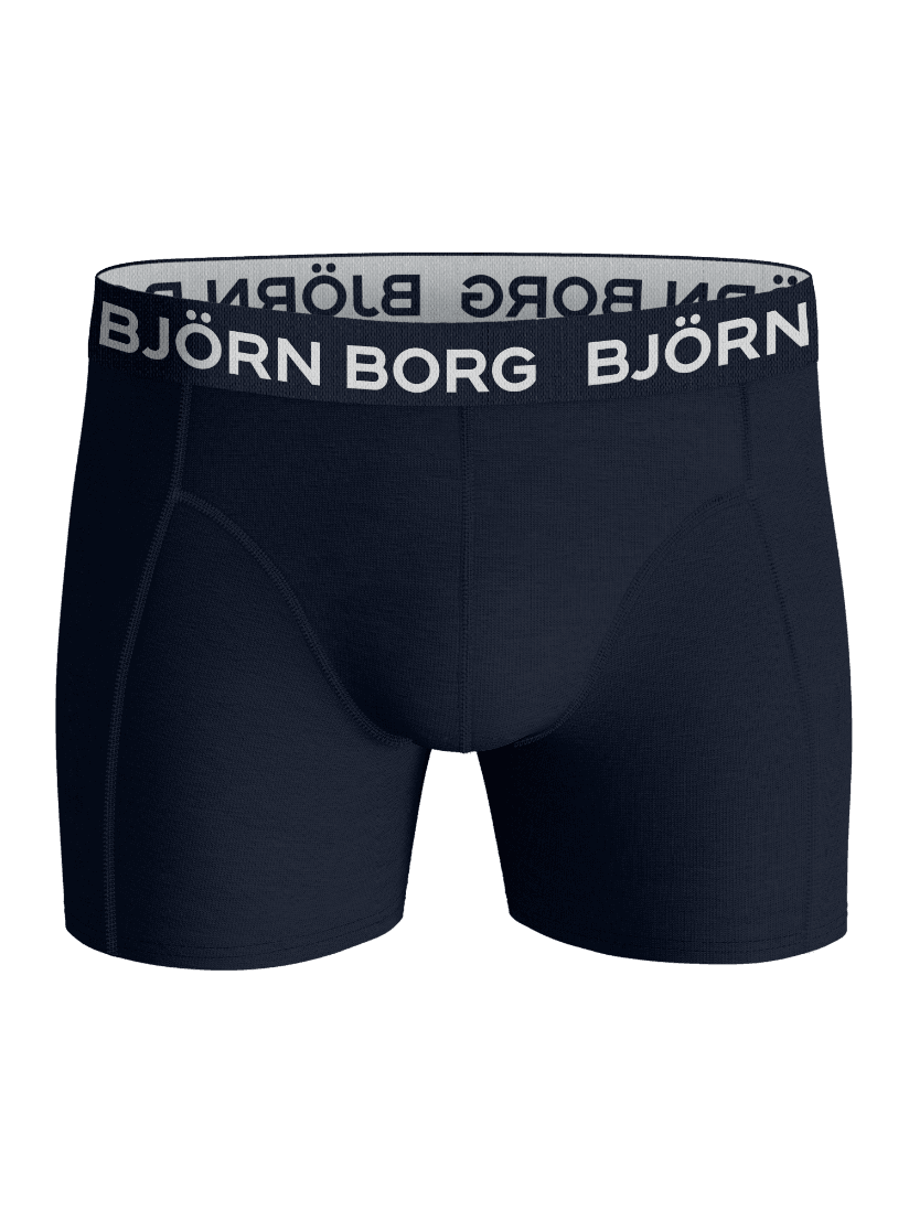 Cotton Stretch Boxers 5-pack kids boxer briefs in navy with a white logo on the soft elastic waistband. - Image 4