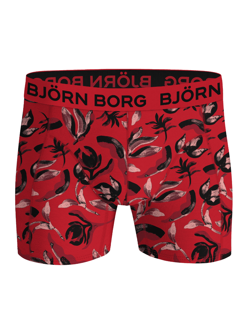 Cotton Stretch Boxers 12-pack red and black leafy print boxer briefs featuring soft cotton stretch and a black logo. - Image 8