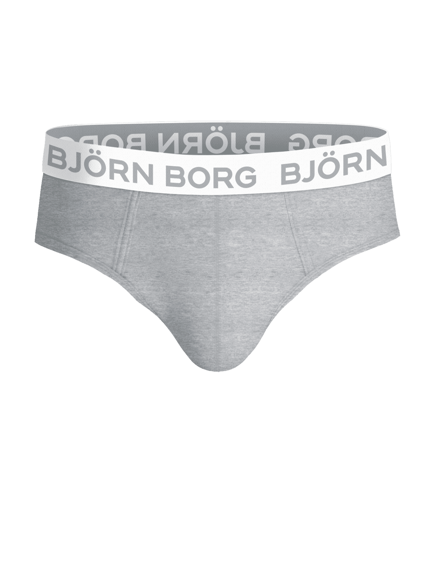 Cotton Stretch Briefs 3-pack in grey melange with a white waistband and a grey Björn Borg logo. - Image 4