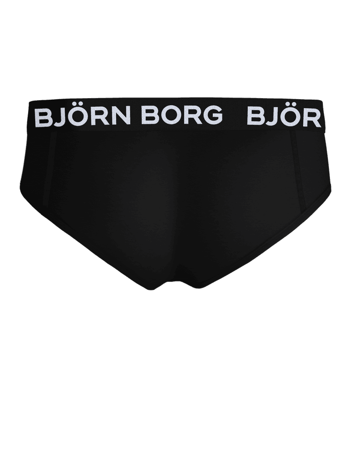 Back view of the Cotton Stretch Briefs 3-pack in Black featuring a white logo waistband and soft cotton stretch. - Image 3