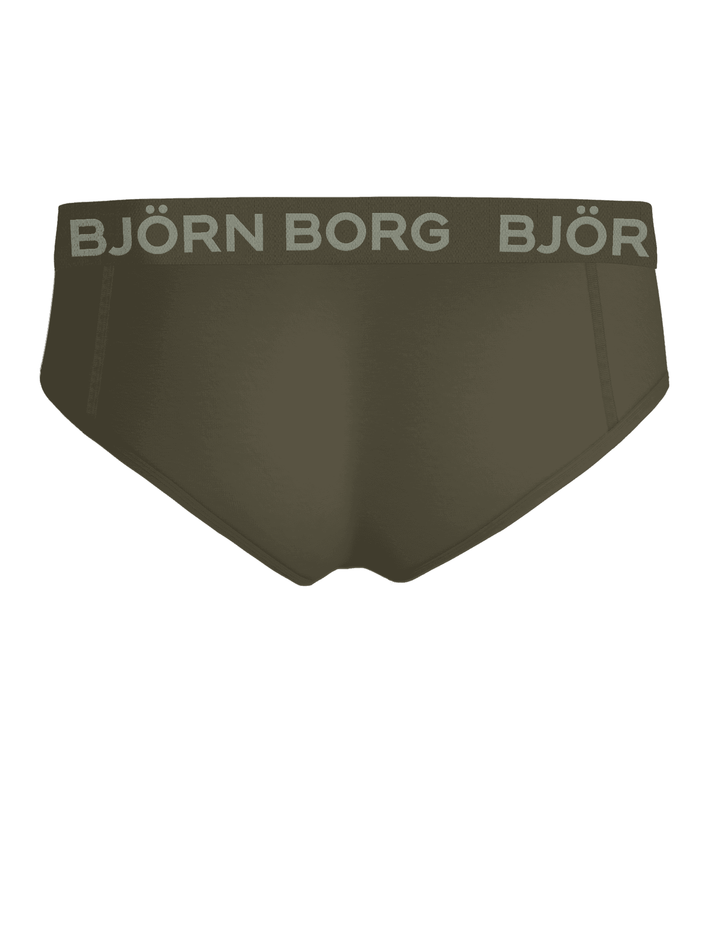 Back view of the green Cotton Stretch Briefs 3-pack featuring an iconic logo waistband and soft cotton stretch fabric. - Image 3