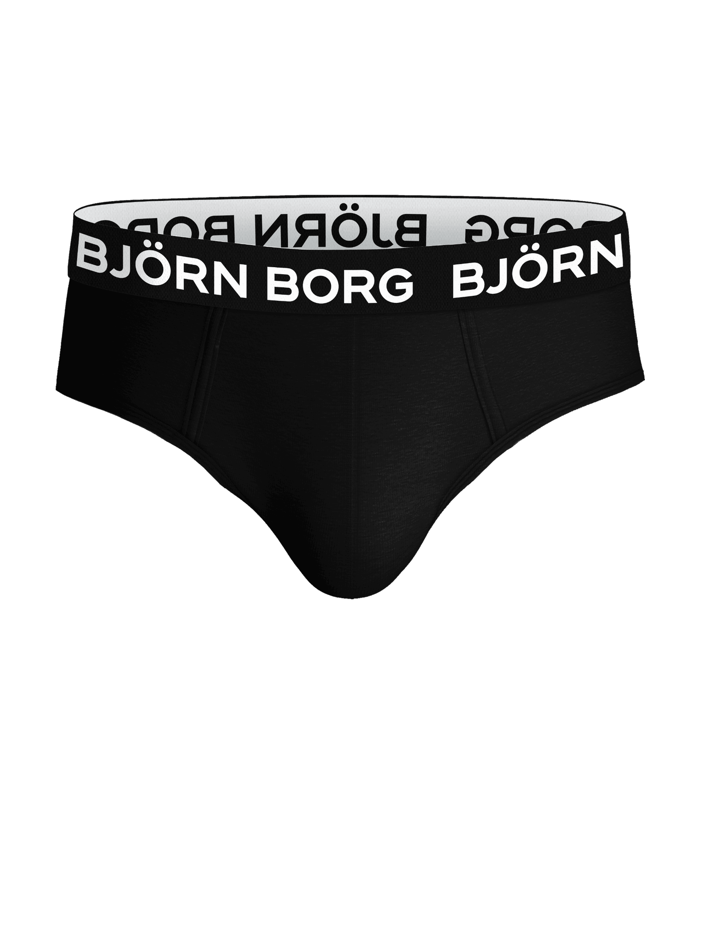 Cotton Stretch Briefs 3-pack in Black featuring a white Björn Borg logo waistband and a premium, soft cotton fit. - Image 2