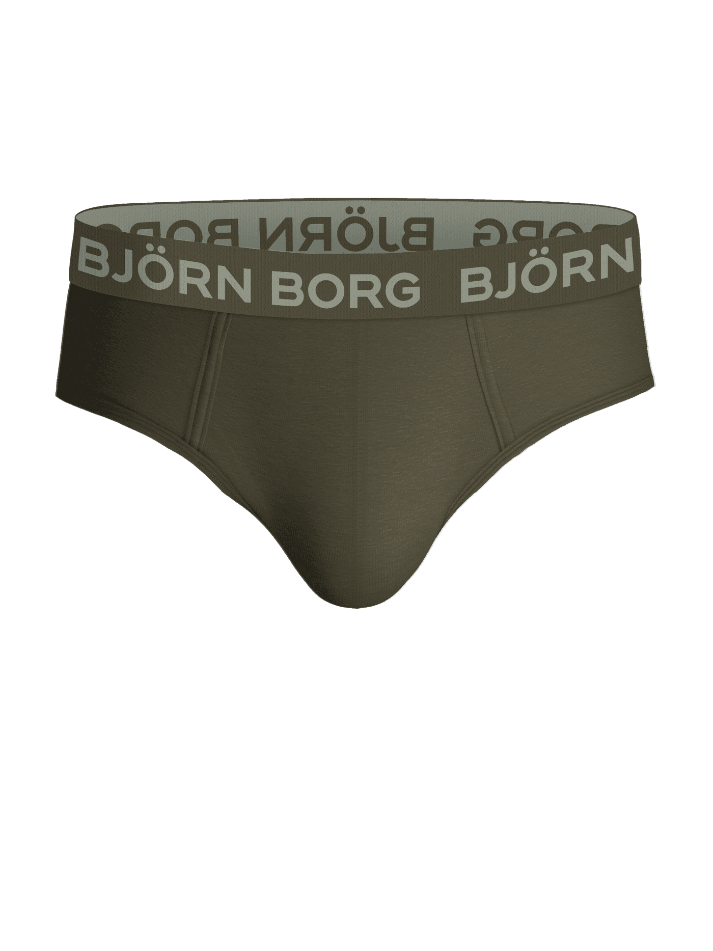 Green Cotton Stretch Briefs 3-pack with a signature logo waistband and light green text in a comfortable stretch quality. - Image 2
