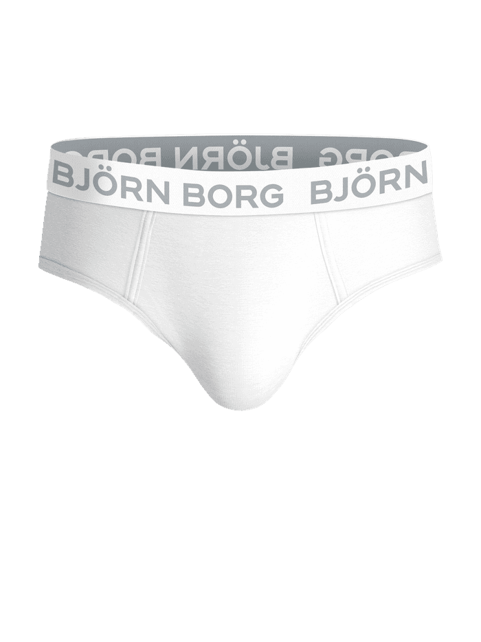 Cotton Stretch Briefs 3-pack in white featuring a grey logo on the iconic Björn Borg waistband. - Image 5