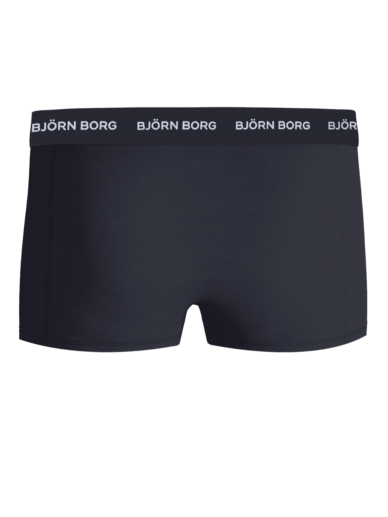 Back view of Cotton Stretch Trunks 5-pack in navy, featuring a soft cotton stretch and white logo waistband. - Image 3