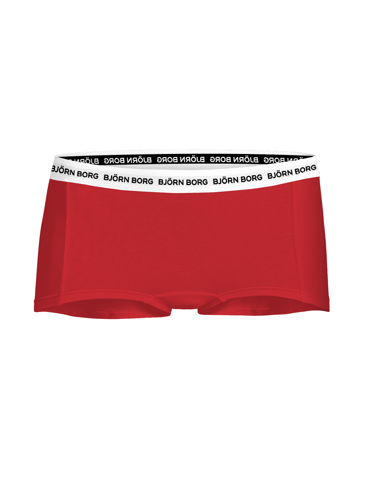Cotton Stretch Logo Boxers Shorts 3-pack for kids in red featuring a signature white logo waistband. - Image 3