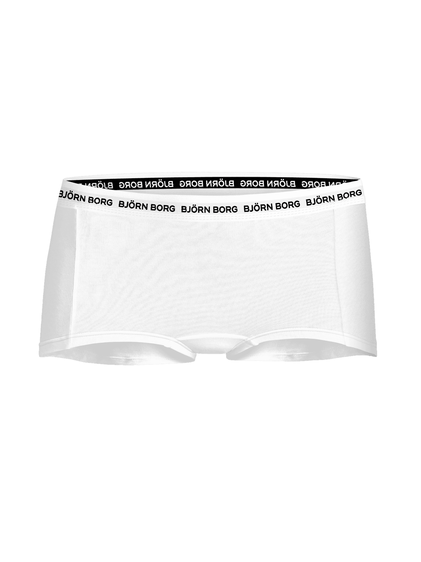 Cotton Stretch Logo Boxers Shorts 3-pack for kids in white with a black signature logo on the elastic waistband. - Image 4