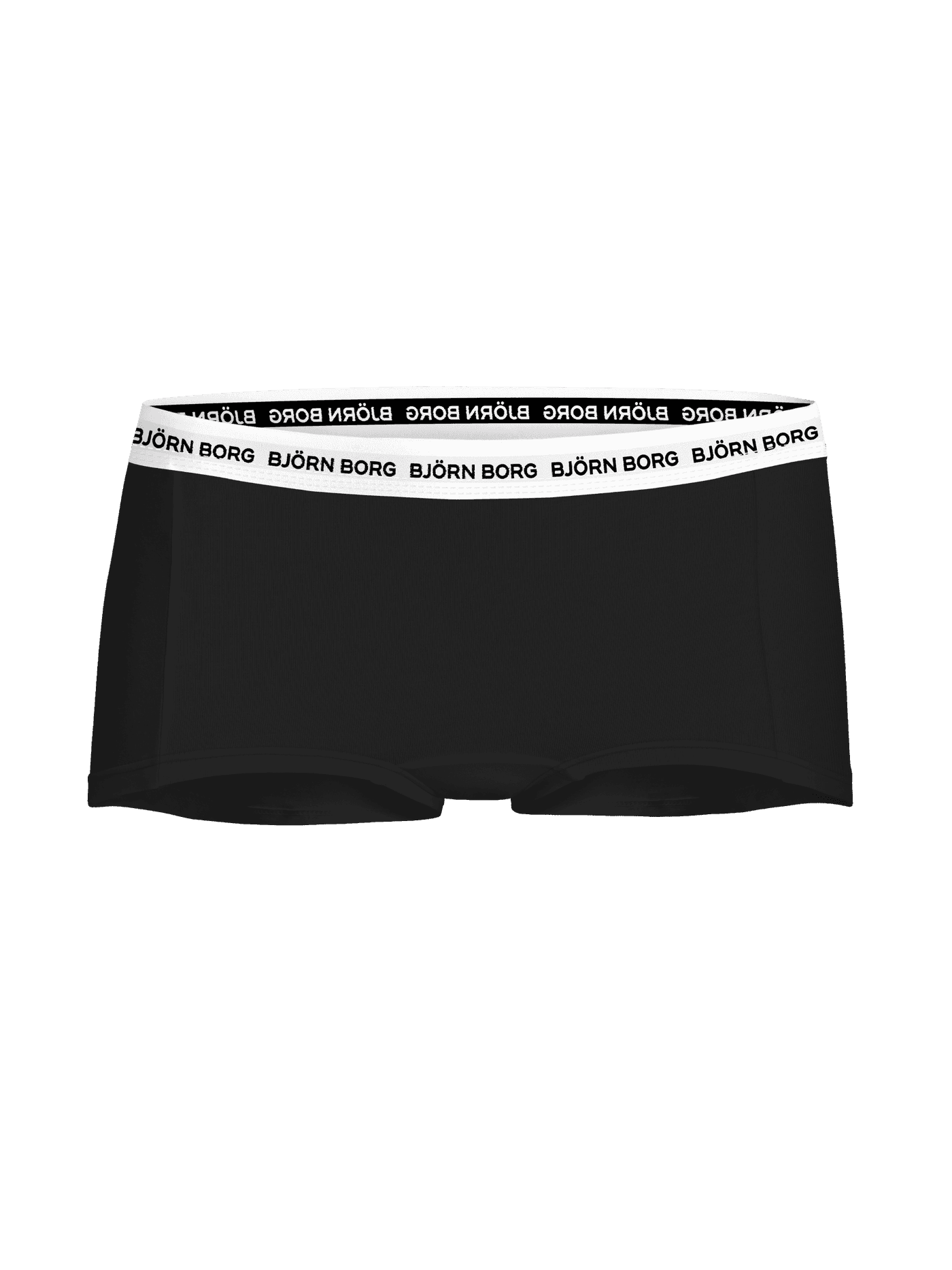 Kids' Cotton Stretch Logo Boxers Shorts 3-pack in black featuring a white signature logo waistband. - Image 2