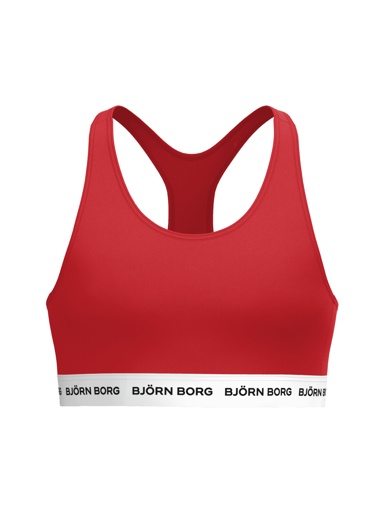 Red Cotton Stretch Logo Soft Top 2-pack for kids featuring a white elastic band and a black Björn Borg logo. - Image 4