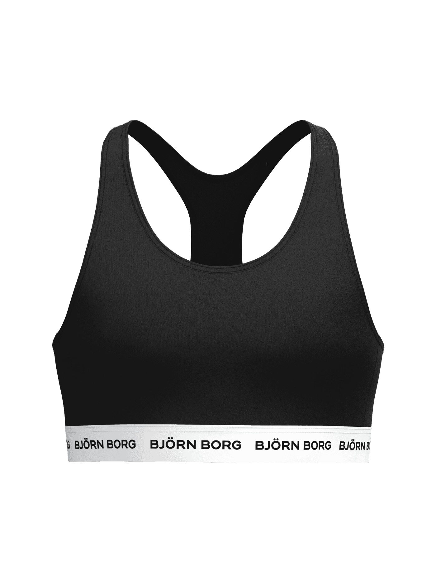 Cotton Stretch Logo Soft Top 2-pack in black for kids featuring a racerback and white elastic with black logos. - Image 2