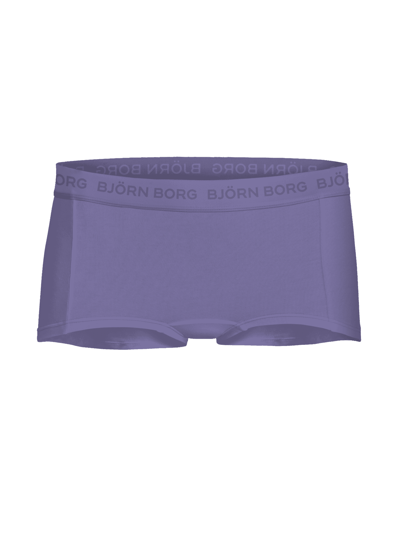 Kids Cotton Stretch Boxers Shorts 3-pack in purple featuring a soft elastic logo waistband. - Image 3