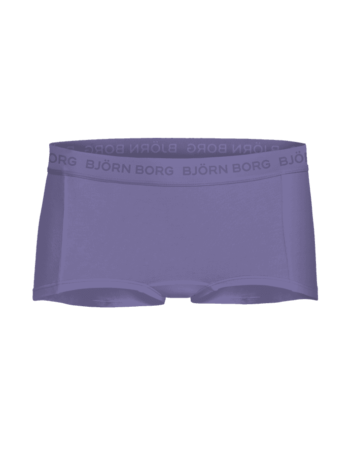 Cotton Stretch Boxers Shorts 3-pack voor kids in paars met een zachte elastische logotailleband in vooraanzicht. - Image 3