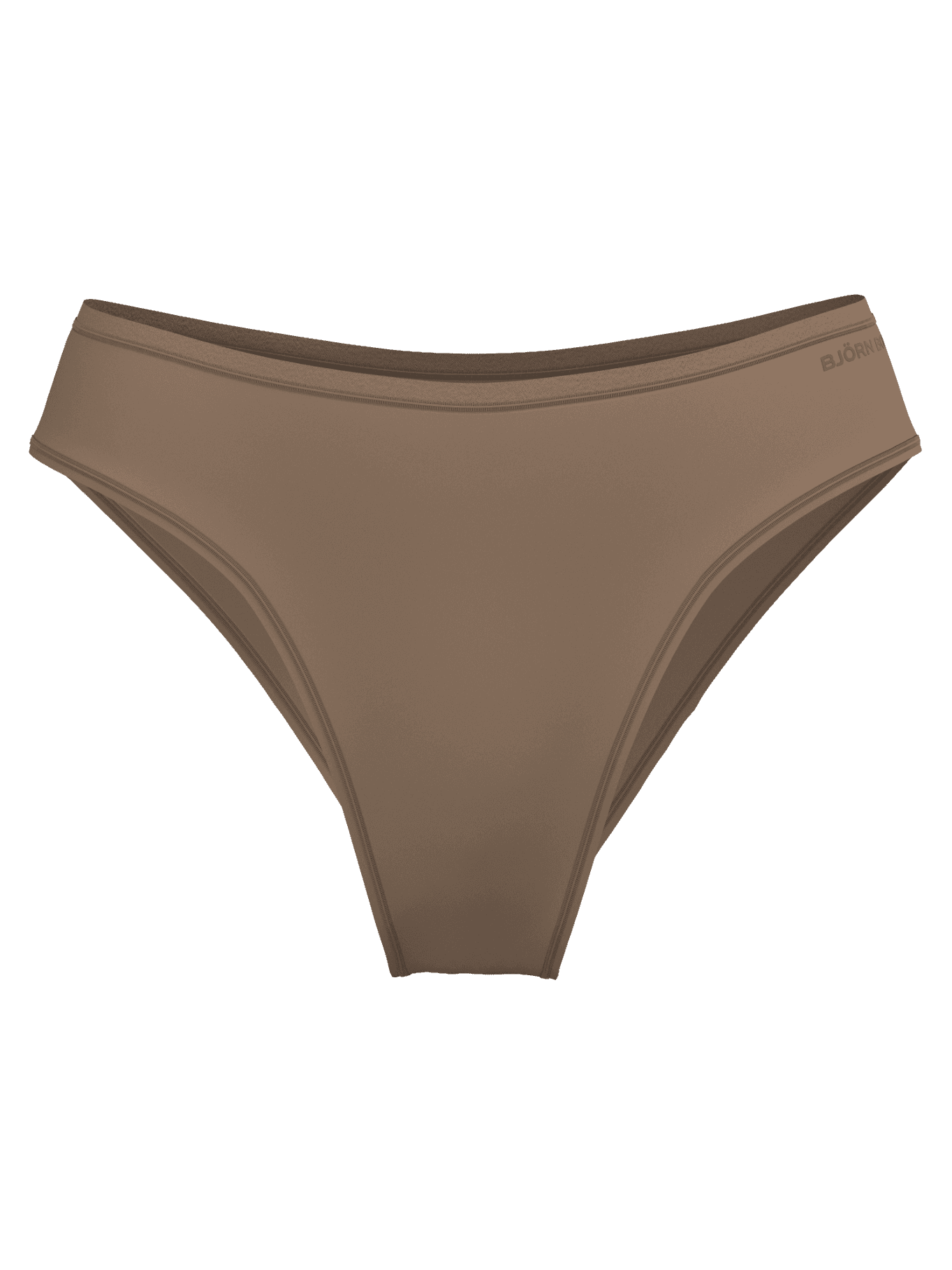 Comfort High Leg Briefs 2-pack in Brown, made from soft microfiber with a high-leg cut and tonal logo on the hip. - Image 3