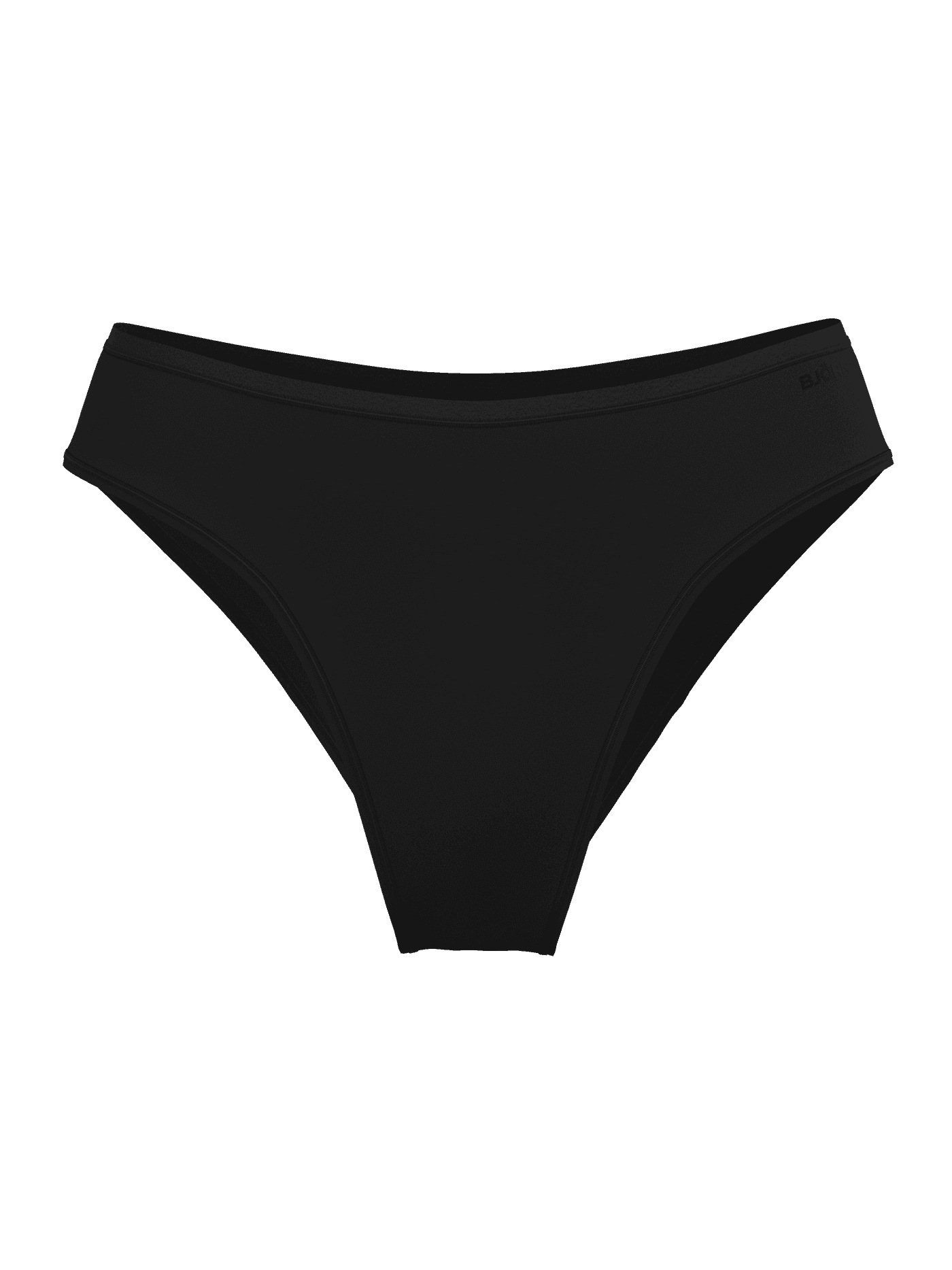 Comfort High Leg Briefs 2-pack in Black, featuring a mid-rise waist and soft microfiber fabric with a tonal logo. - Image 3