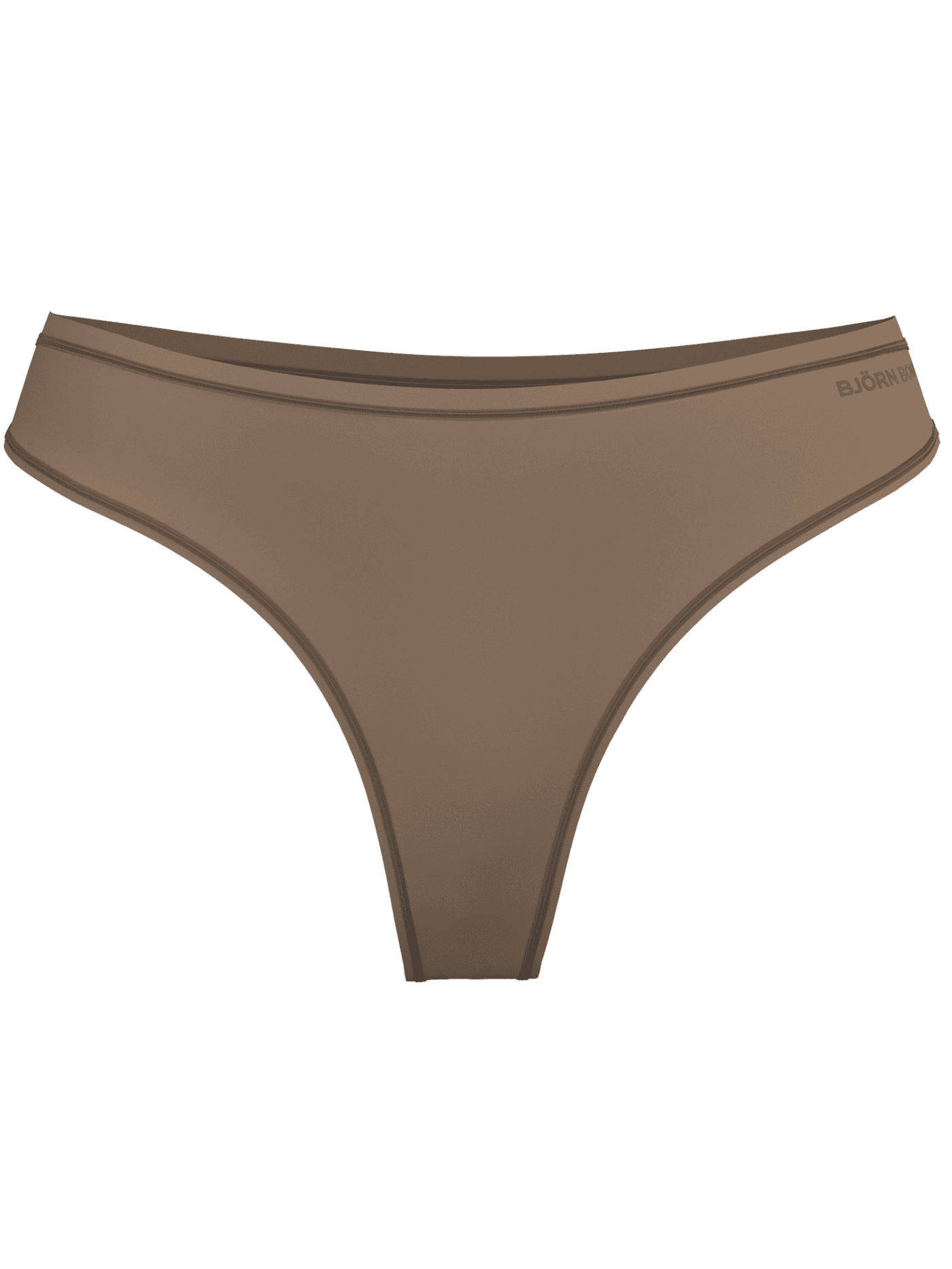 Comfort Thongs 2-pack in Brown featuring a smooth microfiber finish and a subtle tonal logo at the hip. - Image 4