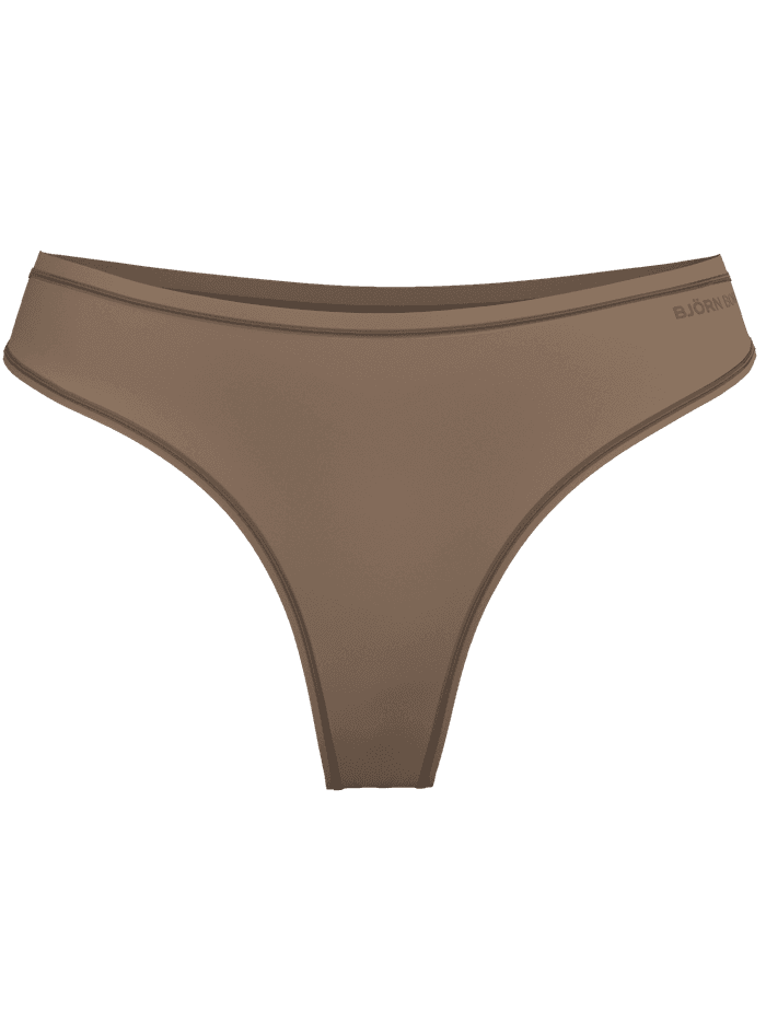 Comfort Thongs 2-pack i Brun fremstillet i mikrofiber med et diskret tonalt logo på hoften. - Image 4