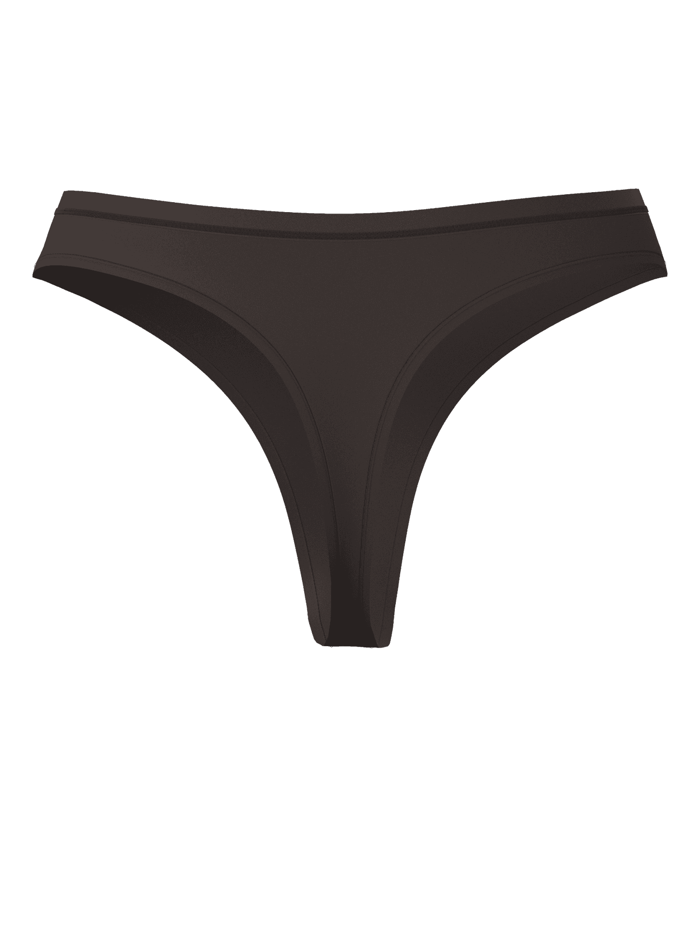 Front view of the brown Comfort Thongs 2-pack in sleek stretch microfiber with a mid-rise fit and a tonal logo. - Image 3