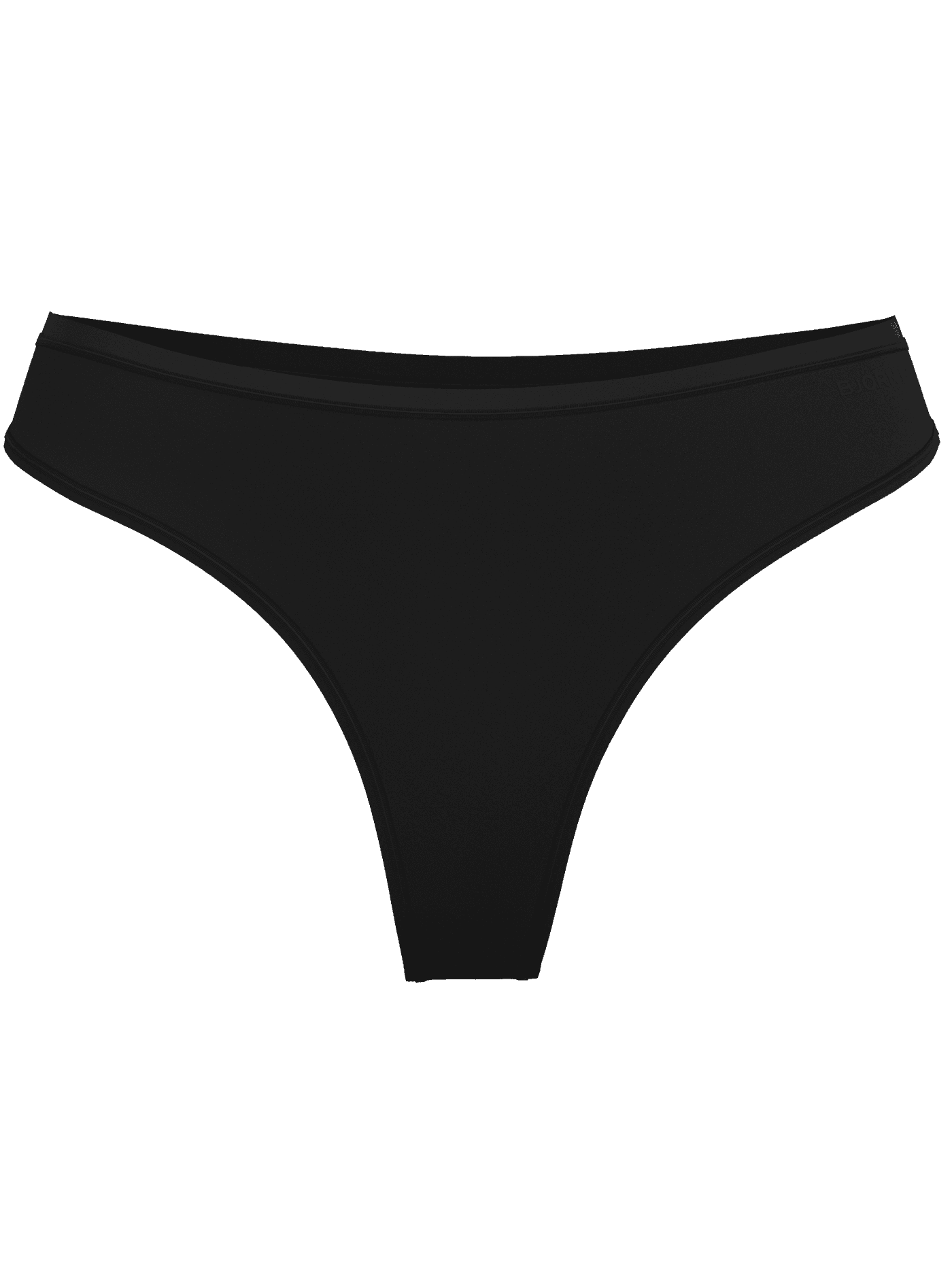 Comfort Thongs 2-pack in Black featuring a mid-rise waist and tonal logo at the hip in smooth stretch microfiber. - Image 2