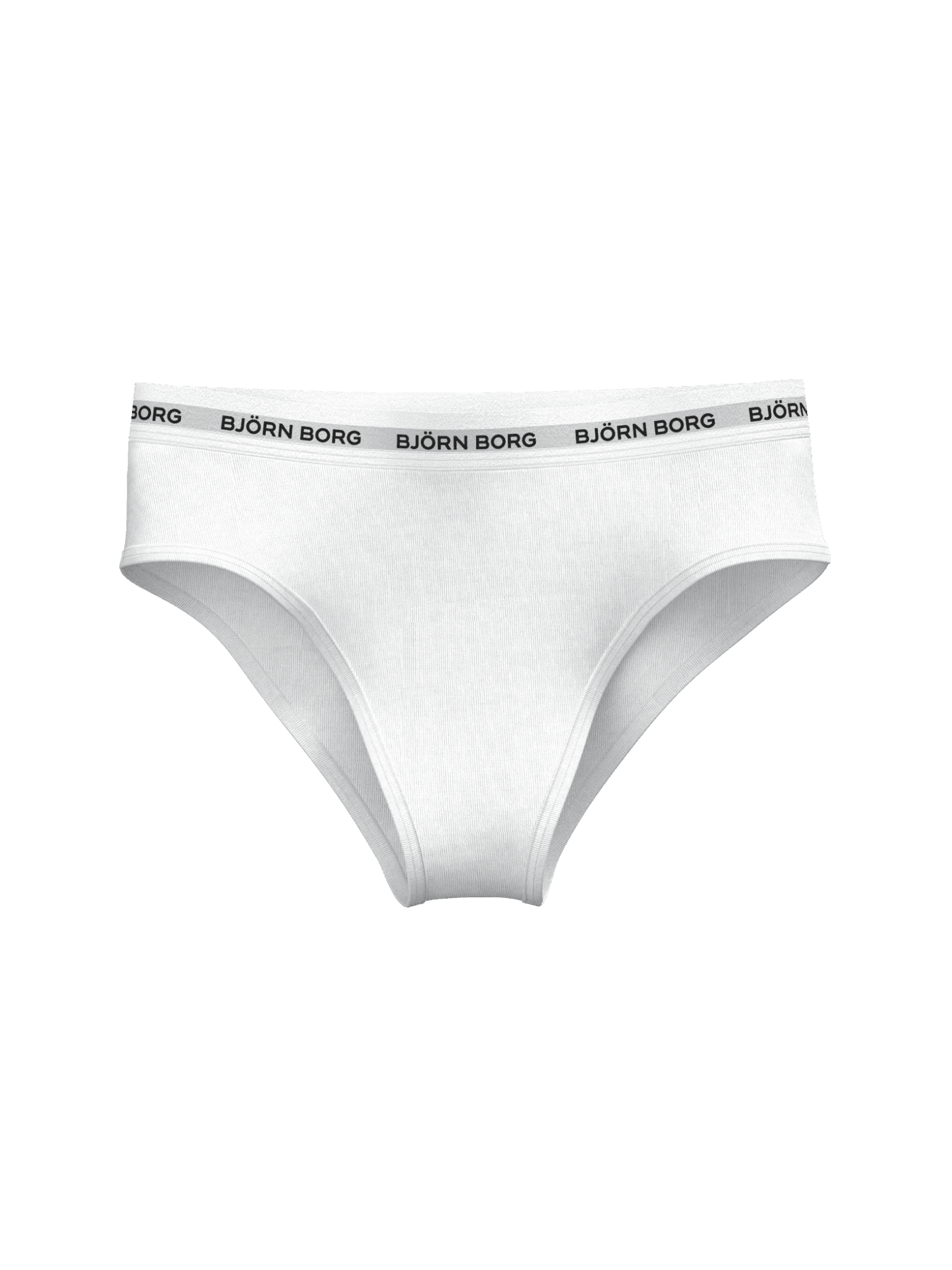 White Logo Highwaist Briefs 3-pack in soft cotton stretch with a signature black Björn Borg logo waistband. - Image 4