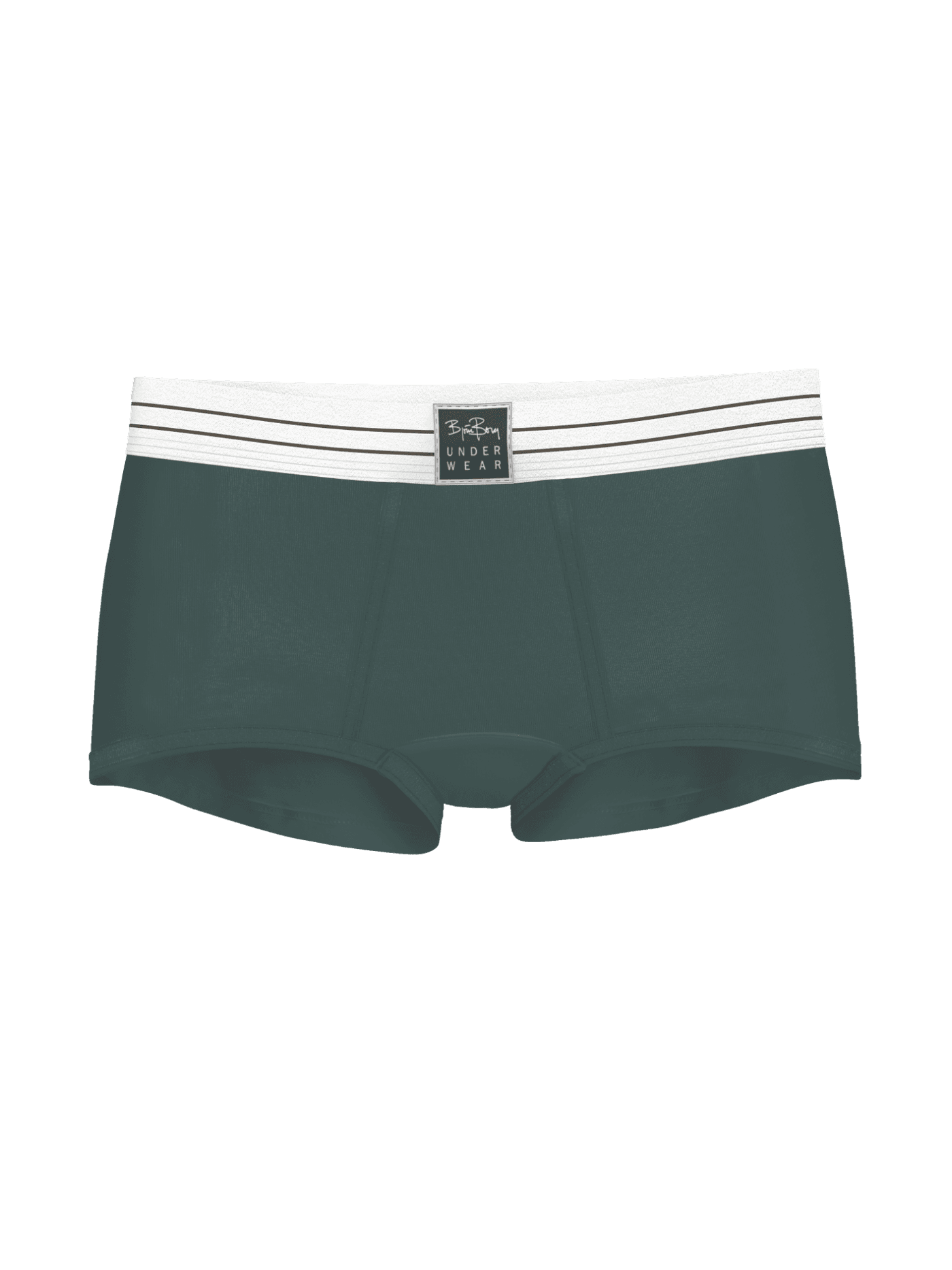 Original Boxers Shorts 2-pack in green and white cotton stretch with a striped waistband and black logo patch. - Image 2