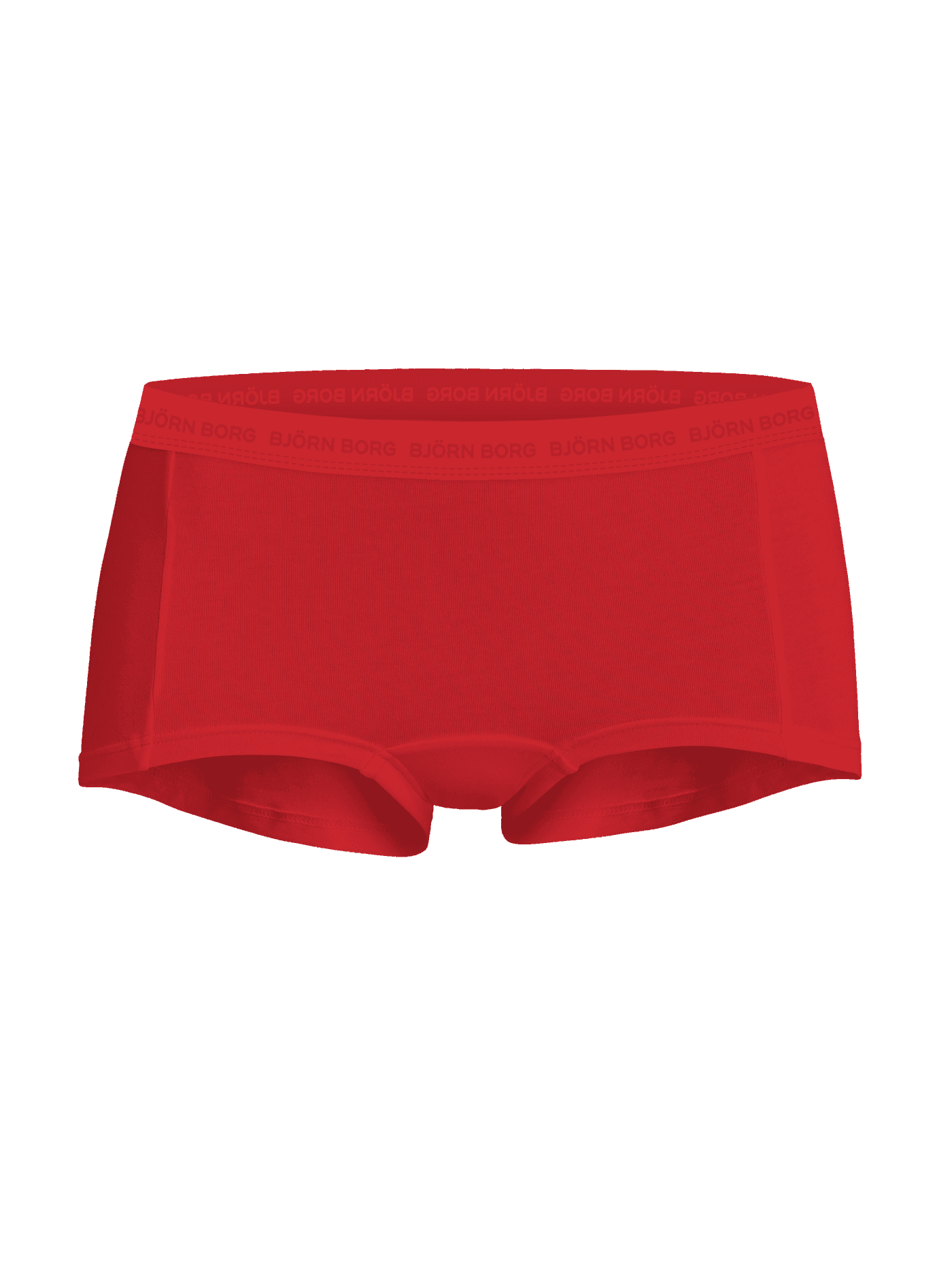 Red Everyday Cotton Boxers Shorts 3-pack in soft cotton stretch featuring a mid-rise waist and a red logo waistband. - Image 2