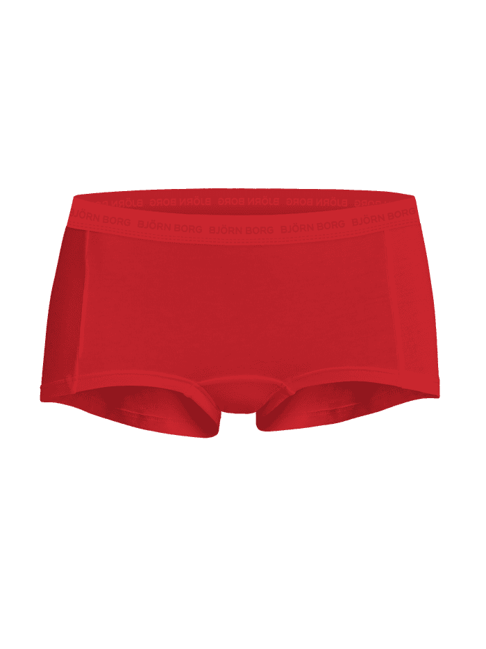 Vorderansicht der Everyday Cotton Boxers Shorts 3-pack in Rot aus Baumwollstretch mit mittelhohem Logo-Bund. - Image 2