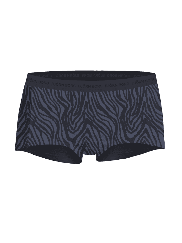 Everyday Cotton Boxers Shorts 5-pack im blau-schwarzen Zebramuster mit schwarzem Mikrofaser-Logobund. - Image 4
