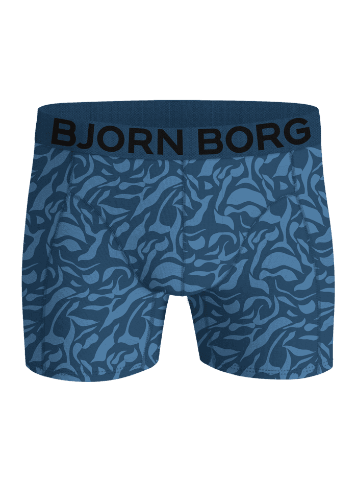 Organic Cotton Stretch Boxers 3-pack met blauwe abstracte print en een zwarte logotailleband. - Image 4