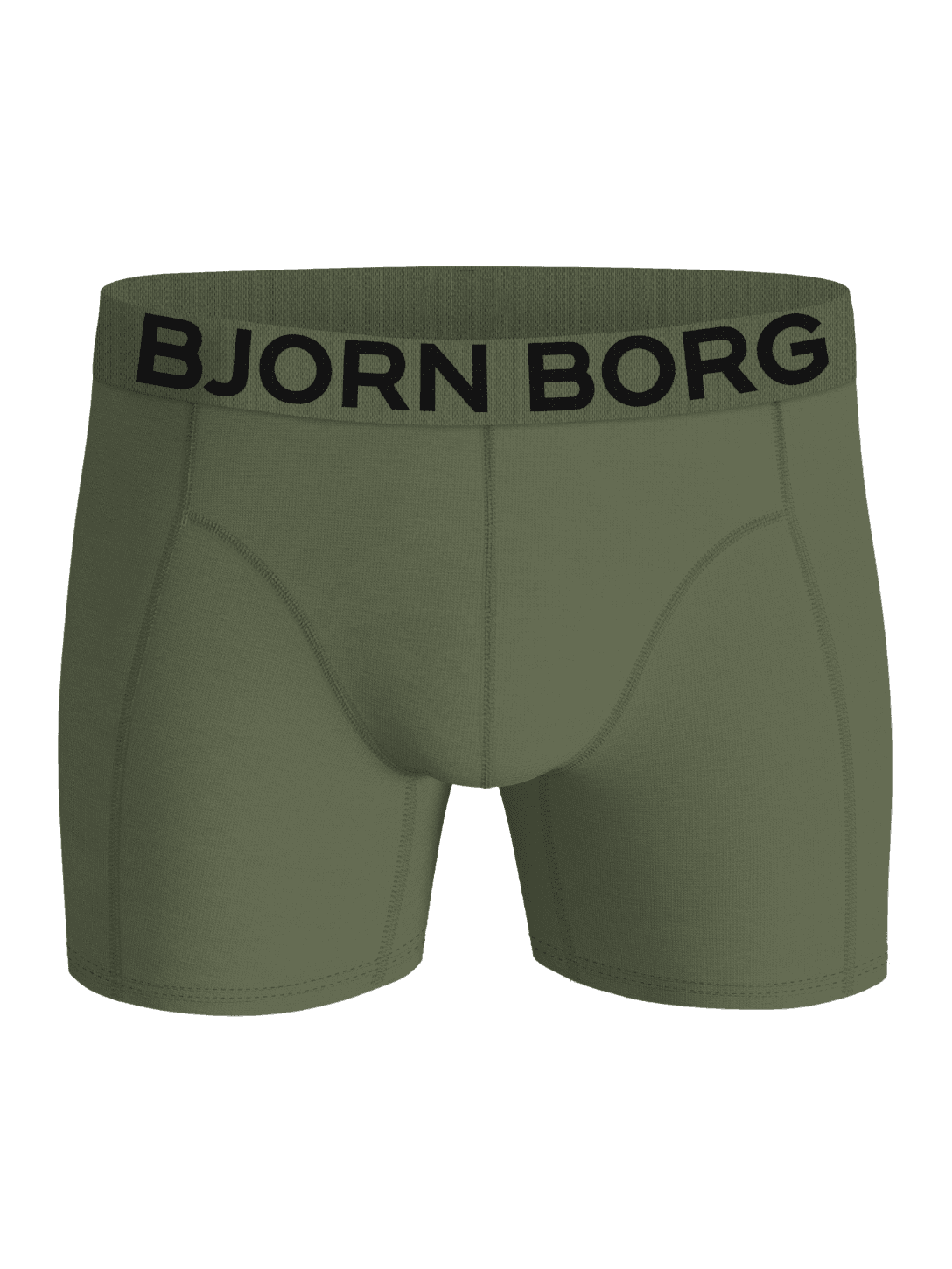 Organic Cotton Stretch Boxers 3-pack in green, featuring comfortable boxer briefs with a black logo waistband. - Image 4