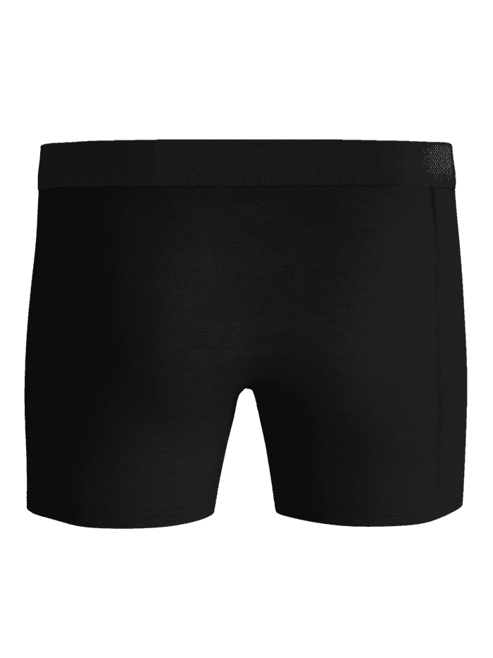 Achteraanzicht van de Organic Cotton Stretch Boxers 3-pack in het zwart van zachte biologische katoen stretch. - Image 3