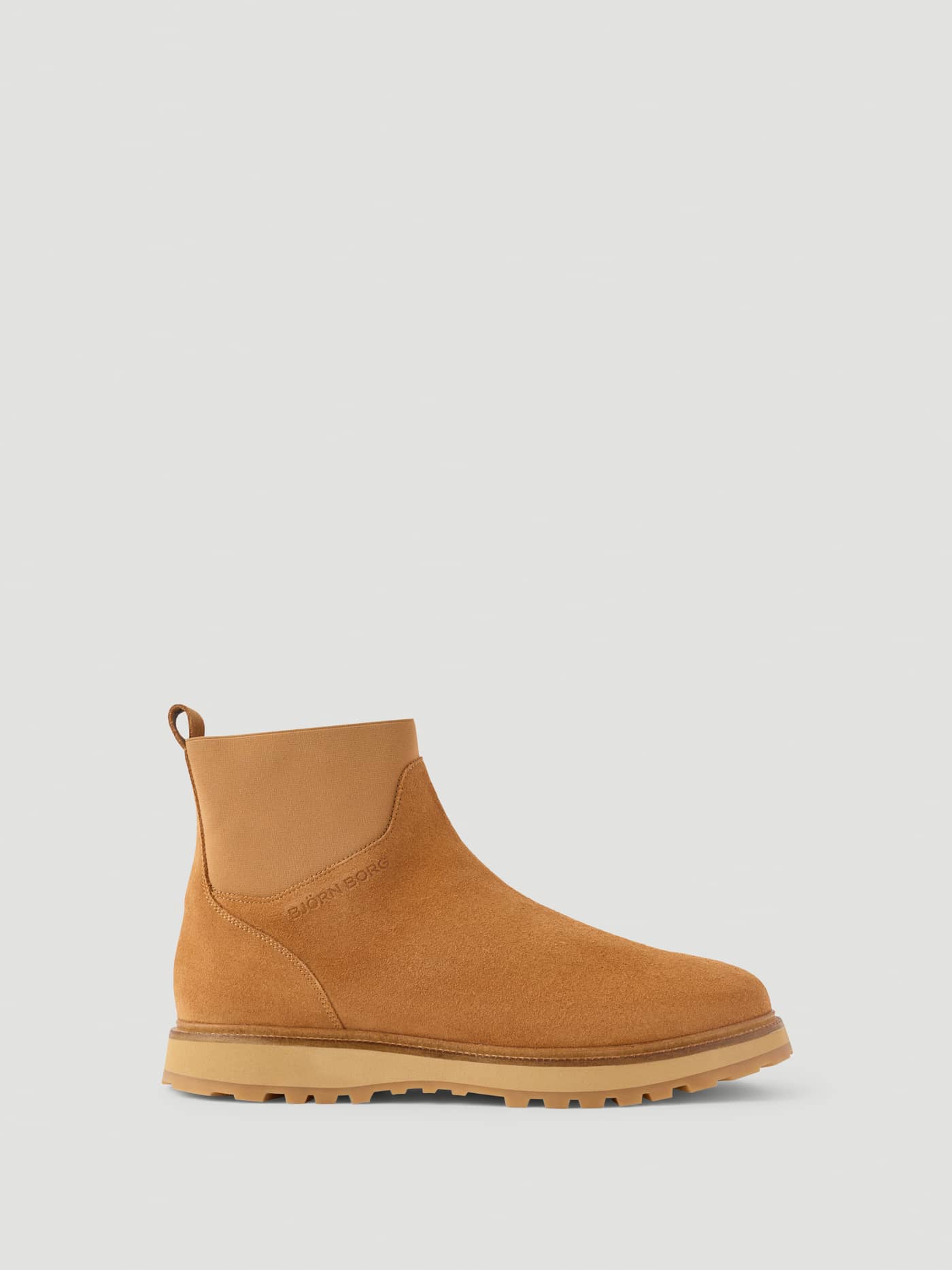 Men's Summit Chelsea Boots in Brown, showcasing the side profile, premium leather, and durable chunky sole. - Image 1